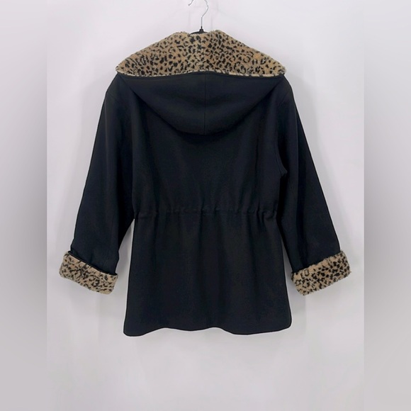 Vintage SEQUENCE Wool Blend Faux Fur Animal Trim Jacket - Picture 4 of 4